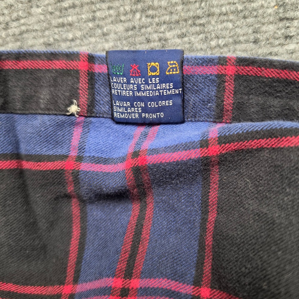 Vintage Tommy Hilfiger Mens XL Plaid Flannel Button Down Shirt Crest Logo - Picture 4 of 11